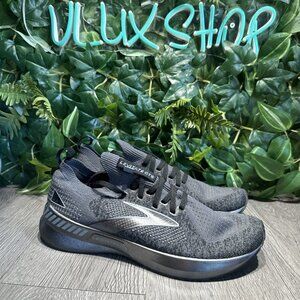 Men’s Brooks Levitate  GTS 5 Knit Black Gray Running Shoe 9 Stealthfit SAMPLE